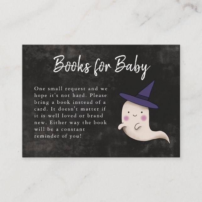 Little Boo Halloween Girl Baby Shower Bok-begäran Tilläggskort (Framsida)