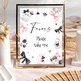 Little Boo Halloween Girl Baby Shower Favors favor Poster