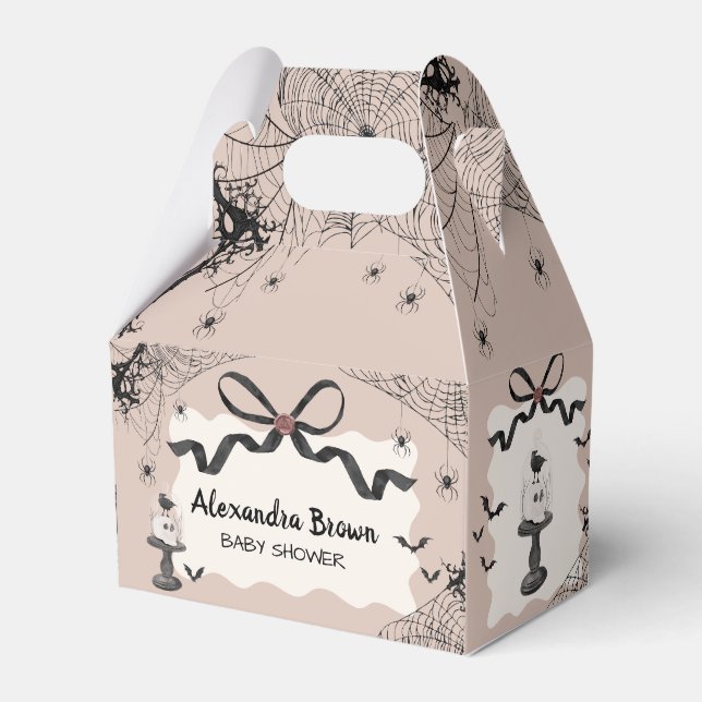 Little Boo Halloween Gothic Baby Shower Presentaskar (Framsidan Sidan)