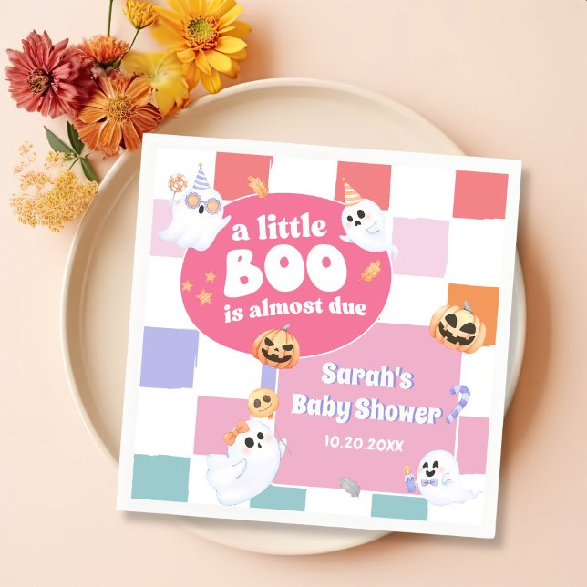 Little Boo Halloween Groovy Baby Shower Party Pappersservett (Skapare uppladdad)