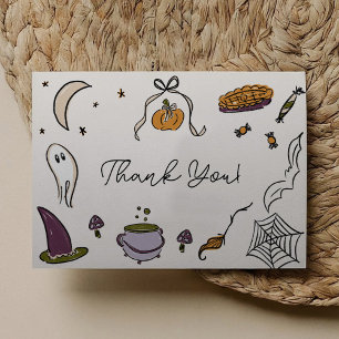 Little Boo Halloween Illustrated Baby Shower Tack Kort
