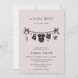 Little Boo Halloween Klädstreck Baby Shower Inbjudningar