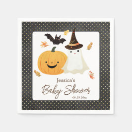 Little Boo Halloween Pollka Dot Baby Shower Pappersservett