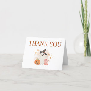 Little Boo Halloween Pumpkin Baby Shower Tack Kort