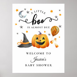 Little Boo Halloween Pumpkin Baby Shower Välkommen Poster