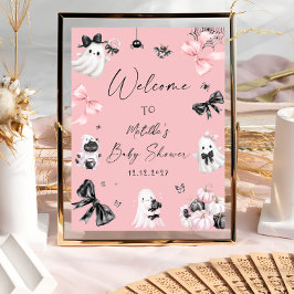 Little Boo Halloween Rosa Baby Shower Välkommen Poster