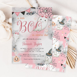 Little Boo Halloween Rosa Girl Girl Ghost Baby Sho Inbjudningar
