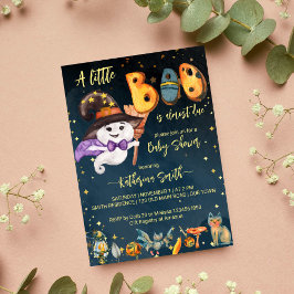 Little boo Halloween söt baby spökbabydusch Inbjudningar
