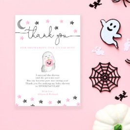 Little Boo Halloween-spökflickdusch Tack Kort