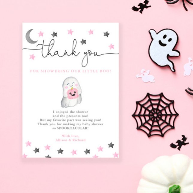 Little Boo Halloween-spökflickdusch Tack Kort (Skapare uppladdad)