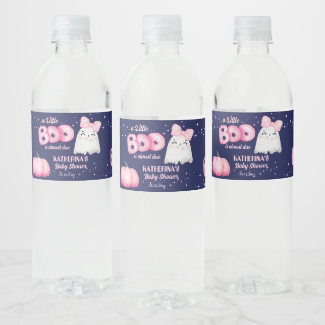 Little boo Halloween-spökflickdusch Vattenflaskor Etikett (Flaskor)