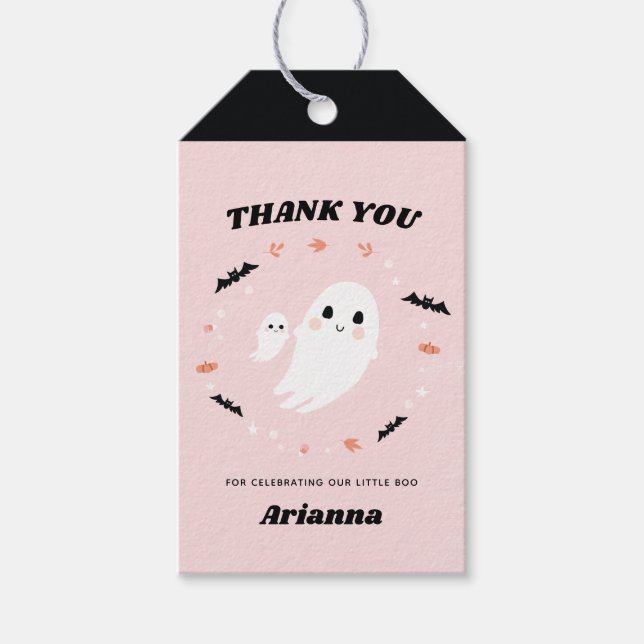 Little Boo Halloween Tack för märkrn Presentetikett (Framsidan)