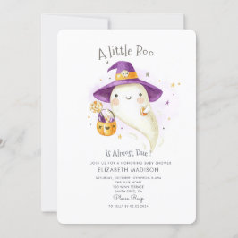 Little Boo Halloween Theme Fall Baby Shower Inbjudningar