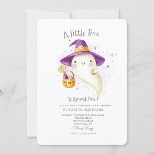 Little Boo Halloween Theme Fall Baby Shower Inbjudningar