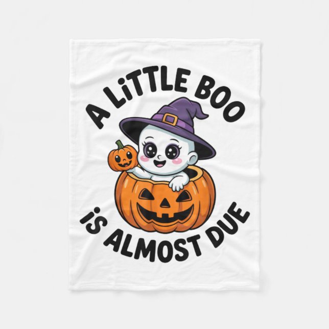 Little Boo Is Almost Due Cute Halloween Pregnancy  Fleecefilt (Framsidan)