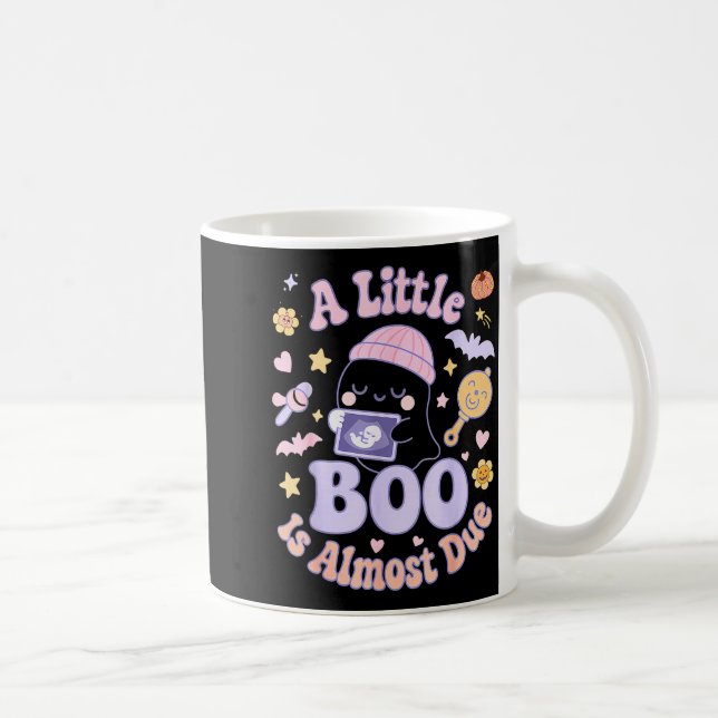 Little Boo Is Almost Due Fun Halloween Cute Pregna Kaffemugg (Höger)