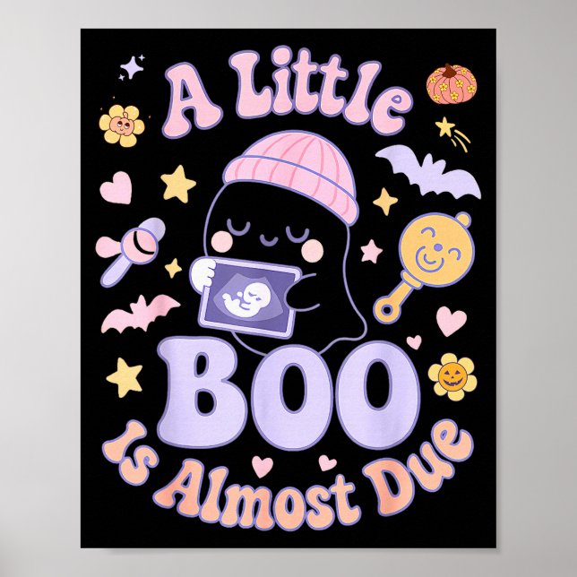 Little Boo Is Almost Due Fun Halloween Cute Pregna Poster (Framsidan)
