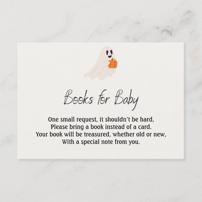 Little Boo Is Almost Due Halloween Baby Shower Tilläggskort (Framsida)