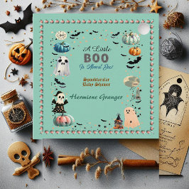 Little BOO is due Ghost Pumpkin Spooky Baby Shower Gåvor Etiketter