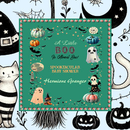 Little BOO is due Ghost Pumpkin Spooky Baby Shower Pappersservett