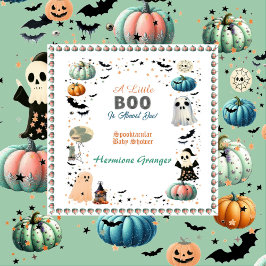 Little BOO is due Ghost Pumpkin Spooky Baby Shower Pappersservett
