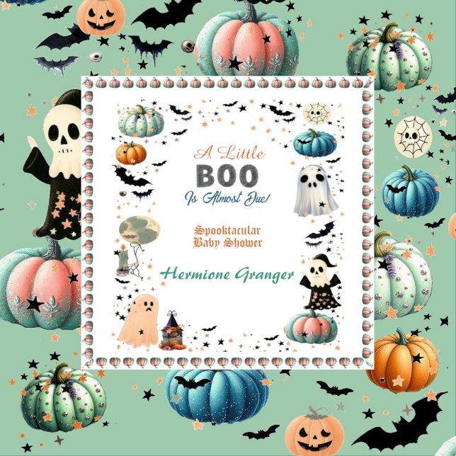 Little BOO is due Ghost Pumpkin Spooky Baby Shower Pappersservett (Little BOO Is Due Ghost Pumpkin Spooky Baby Shower Napkins)