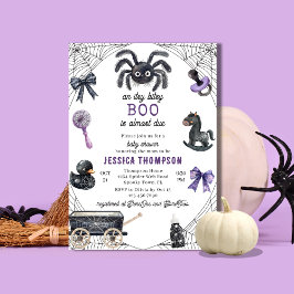 Little Boo Itsy Bitsy Spider Halloween Baby Shower Inbjudningar