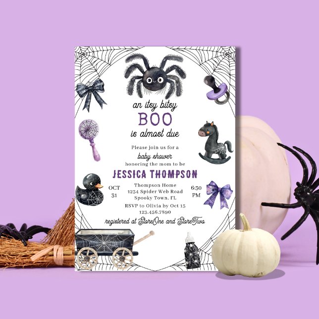 Little Boo Itsy Bitsy Spider Halloween Baby Shower Inbjudningar (Skapare uppladdad)