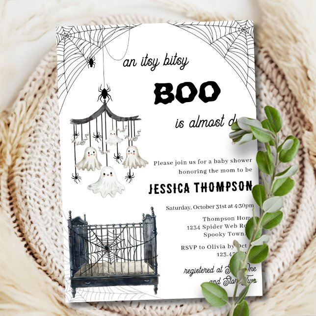 Little Boo Itsy Bitsy Spider Halloween Baby Shower Inbjudningar (Skapare uppladdad)