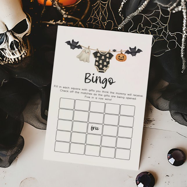 Little Boo Klädstreck Bingo Spel (A Little Boo Halloween Baby Clothes Baby Shower Bingo Game)