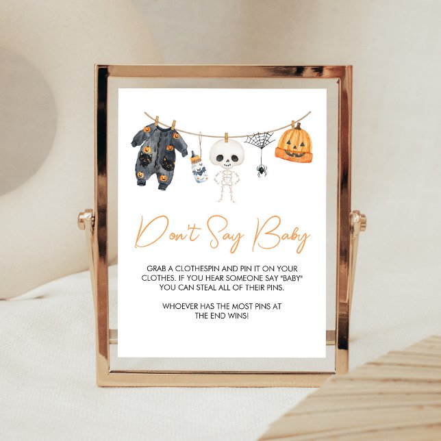 Little Boo Klädstreck Inte Säga Bebis Skylt (Ghost Clothesline Baby Shower Don't Say Baby Sign)