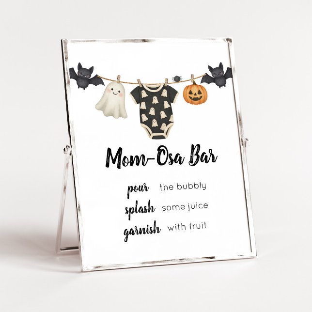 Little Boo Klädstreck Mom Osa Bar Skylt (A Little Boo Halloween Baby Shower Mom Osa Bar Sign)