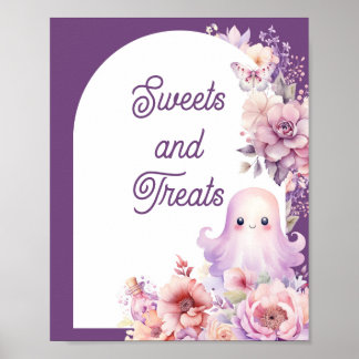 Little Boo lila Halloween Sweets and Treats Poster
