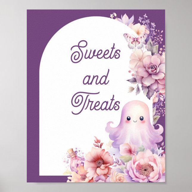 Little Boo lila Halloween Sweets and Treats Poster (Framsidan)