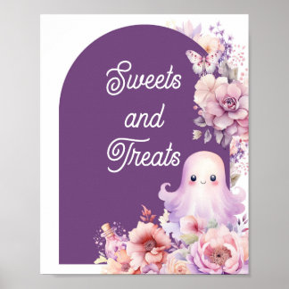 Little Boo lila Halloween Sweets and Treats Poster