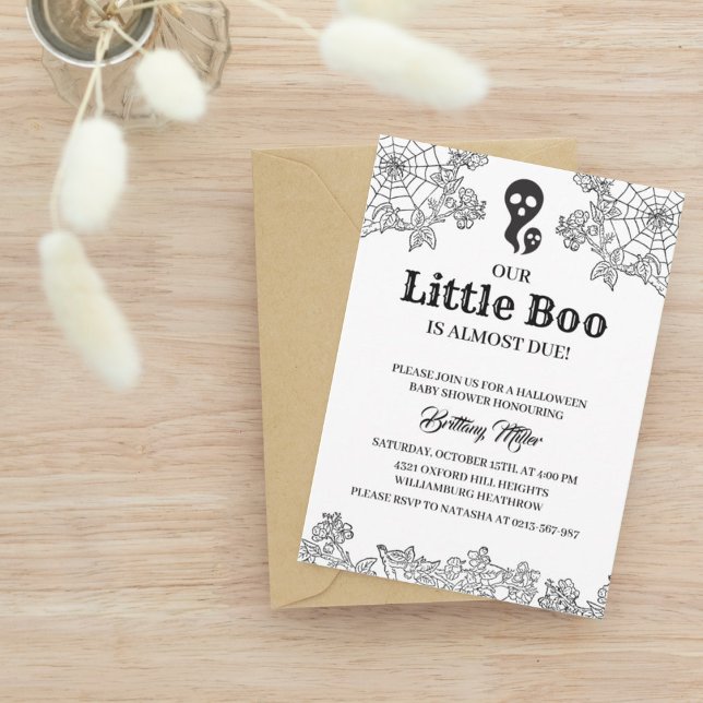 Little Boo Minimalist Halloween Baby Shower Inbjudningar (Skapare uppladdad)