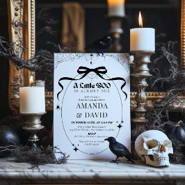 Little Boo Minimum Gothic Halloween Baby Shower Inbjudningar