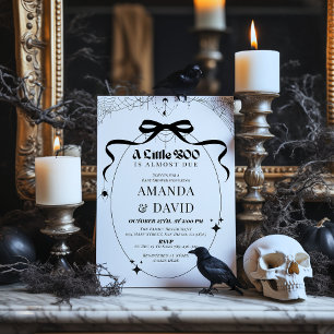 Little Boo Minimum Gothic Halloween Baby Shower Inbjudningar