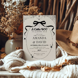 Little Boo Minimum Gothic Halloween Baby Shower Inbjudningar