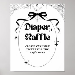 Little Boo Minimum Gothic Halloween Baby Shower Poster