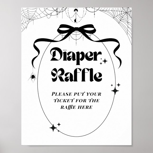Little Boo Minimum Gothic Halloween Baby Shower Poster (Framsidan)
