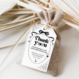 Little Boo Minimum Gothic Halloween Baby Shower Presentetikett