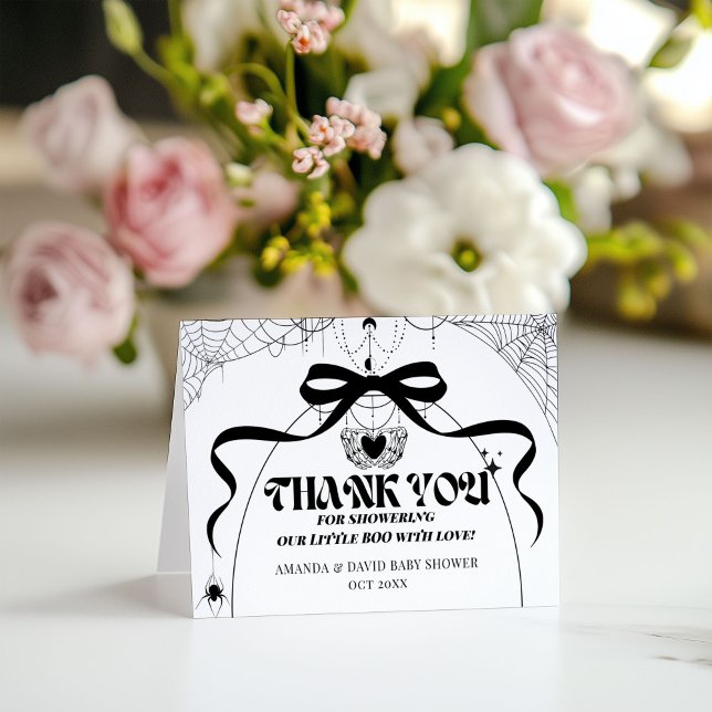 Little Boo Minimum Gothic Halloween Baby Shower Tack Kort (Skapare uppladdad)