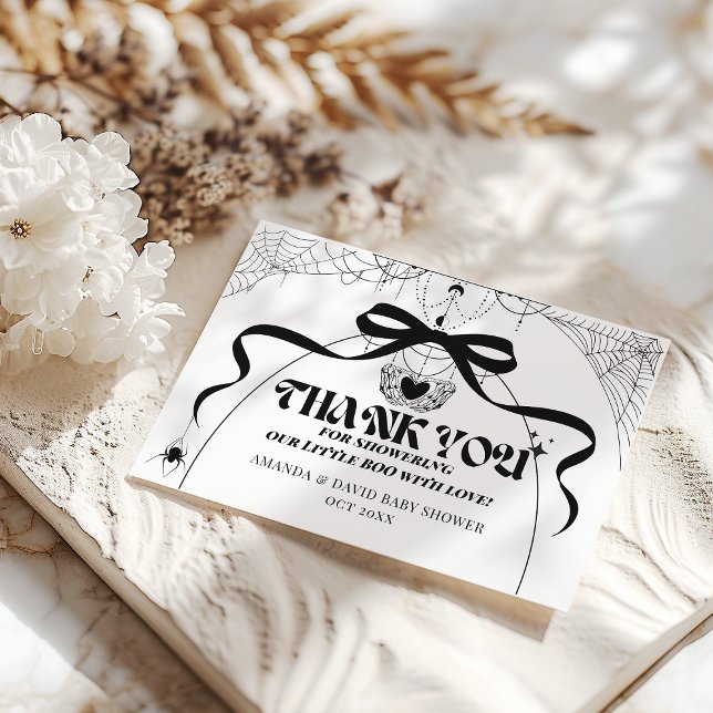 Little Boo Minimum Gothic Halloween Baby Shower Tack Kort (Skapare uppladdad)