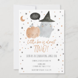 LITTLE BOO NÄSTAN TVÅ BIRTHDAY - VITA INBJUDNINGAR