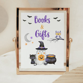 Little Boo Neutral Halloween Böcker och presenter Poster