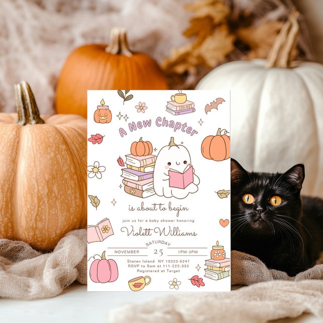Little Boo New Chapter Autumn Fall Baby Shower Inbjudningar (Skapare uppladdad)