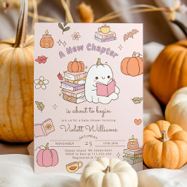 Little Boo New Chapter Rosa Fall Baby Shower Inbjudningar