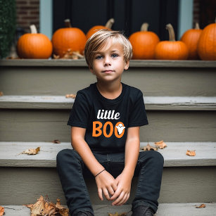 Little Boo Orange Black Halloween Family Matching T Shirt