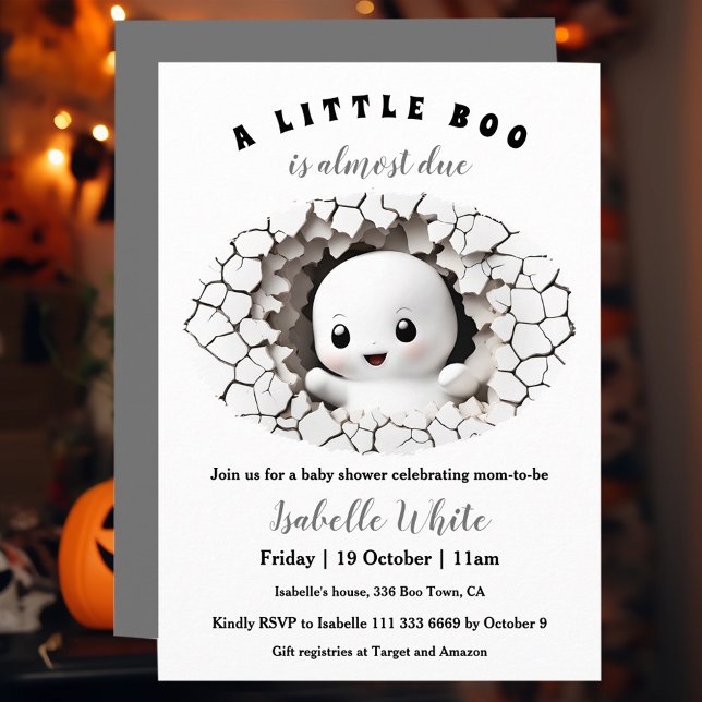 Little Boo Peeking Halloween Baby Shower Inbjudningar (Little Boo Peeking Halloween Baby Shower Invitation)